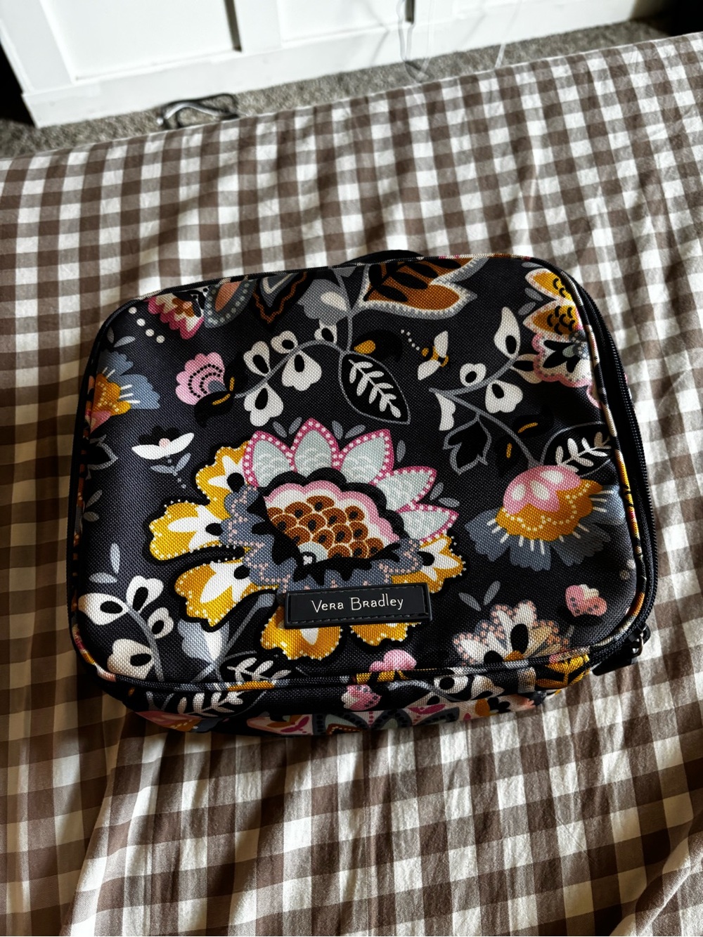 Vera Bradley Black Floral Quilted Cosmetic Case